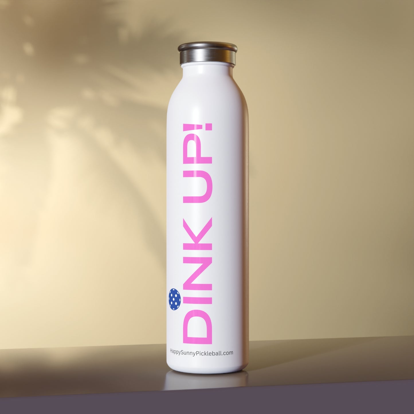 Slim 20oz Water Bottle (pink text)