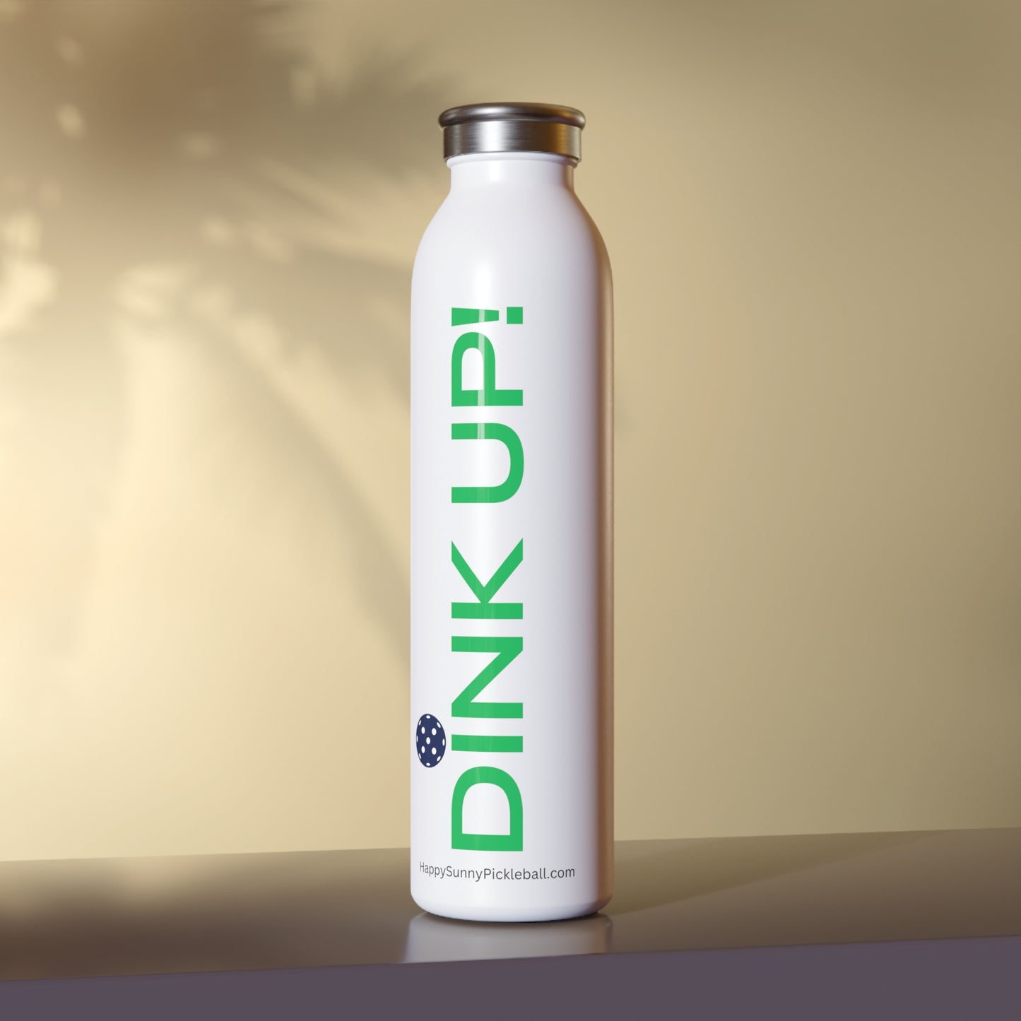Slim 20oz Water Bottle (green text)