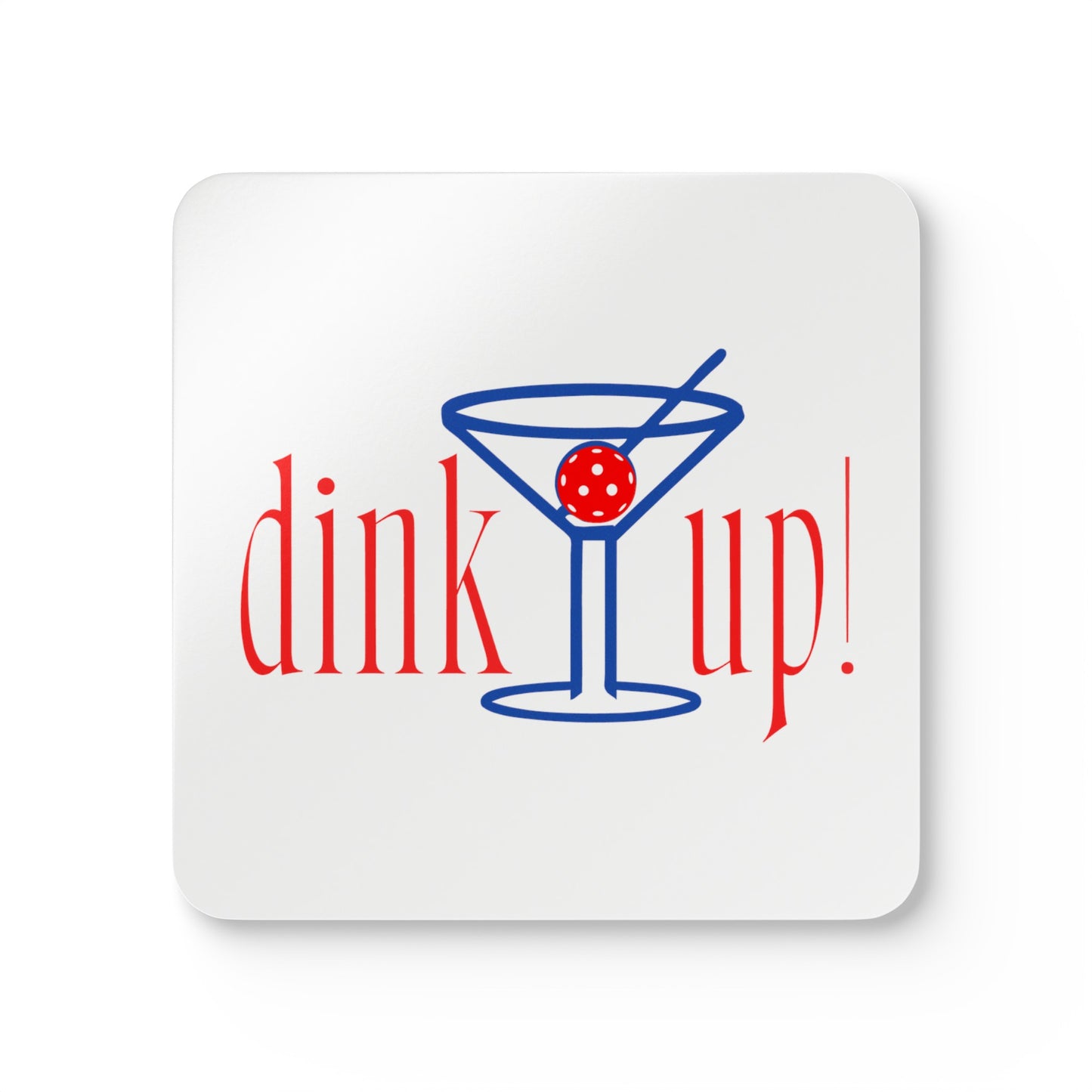 "DINK UP!" Pickleball Coaster Set (red, white & blue)