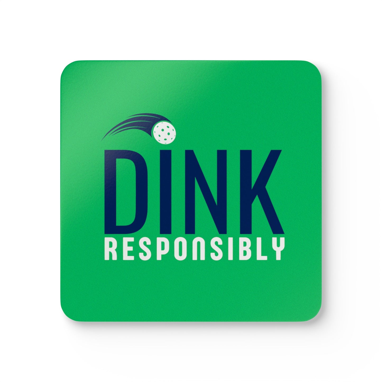 "Dink Responsibly" Pickleball Coaster Set (green/navy)
