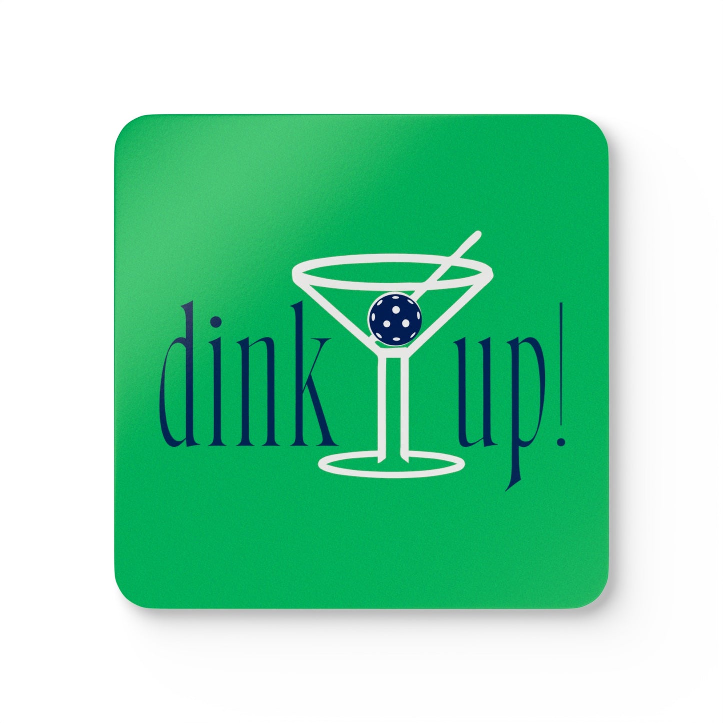 "DINK UP!" Pickleball Coaster Set (green/navy)