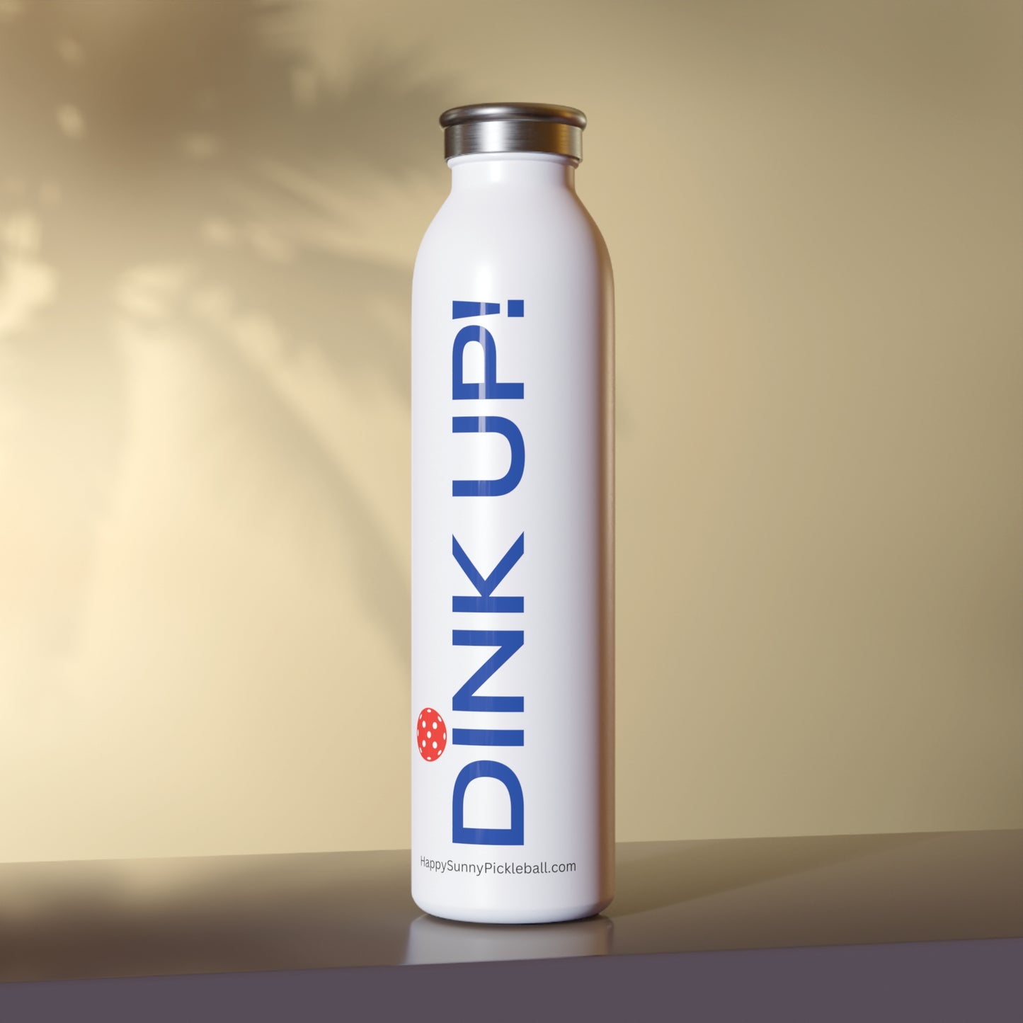 Slim 20oz Water Bottle (blue text)