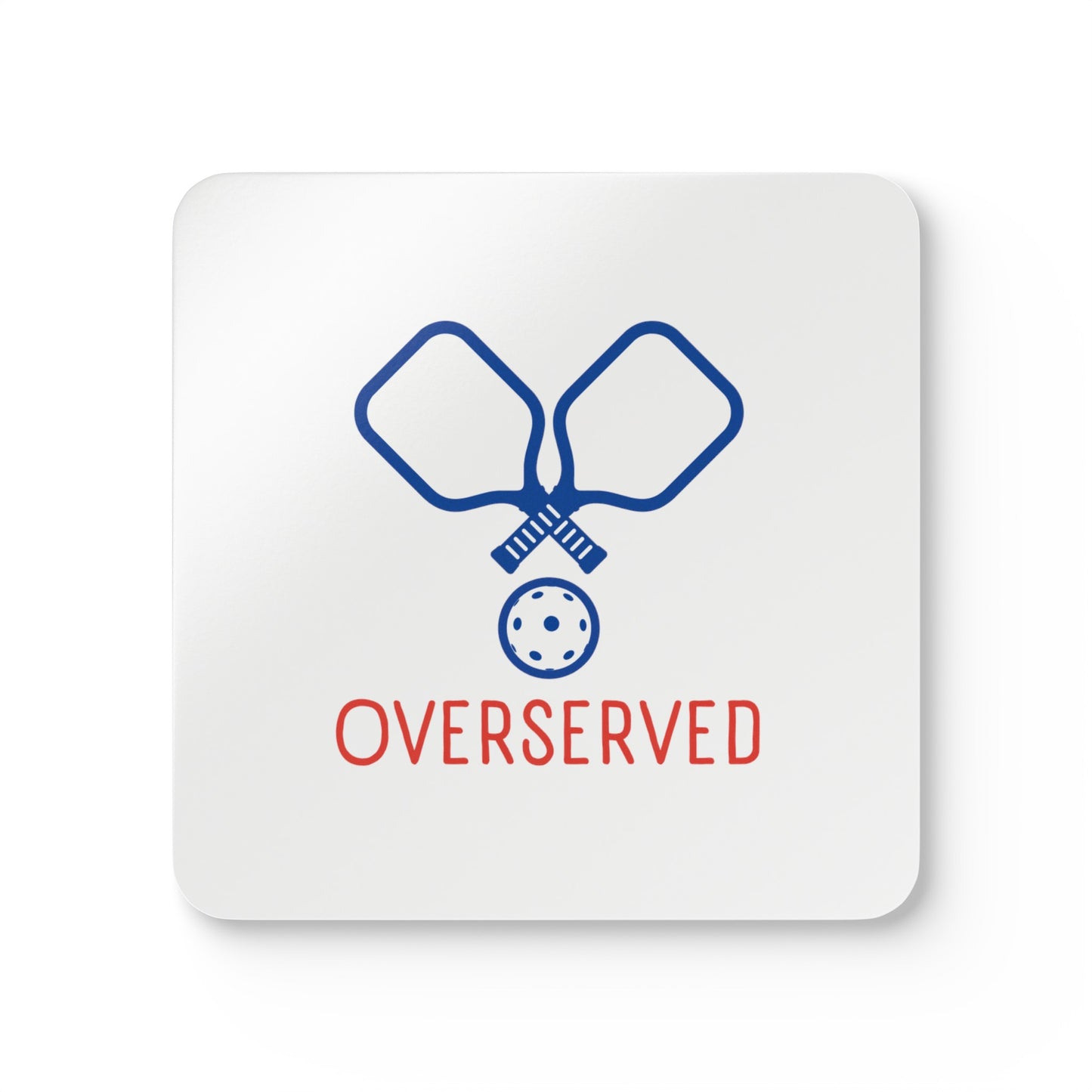 "Overserved" Pickleball Coaster Set (red, white & blue)