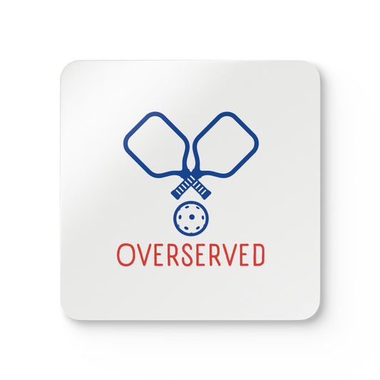 "Overserved" Pickleball Coaster Set (red, white & blue)