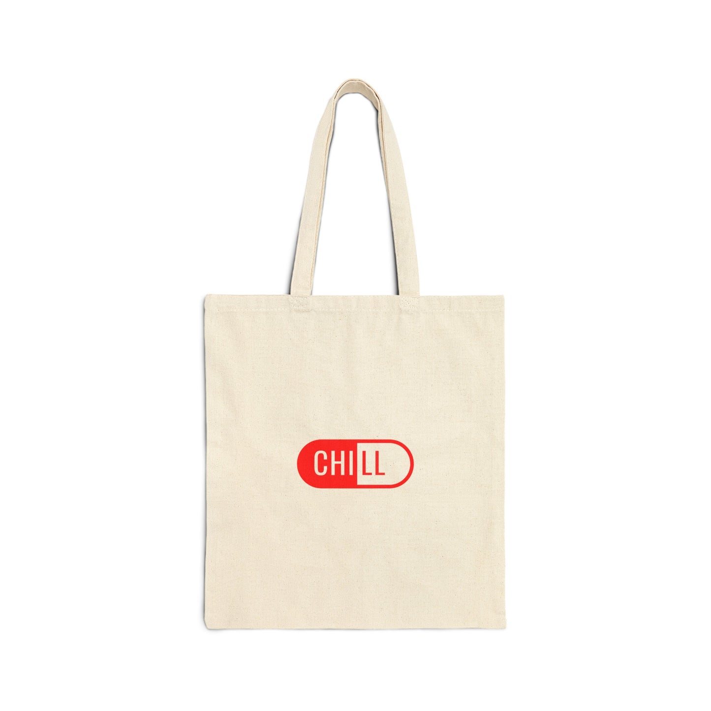 "Chill Pill" Woven Tote Bag (red)