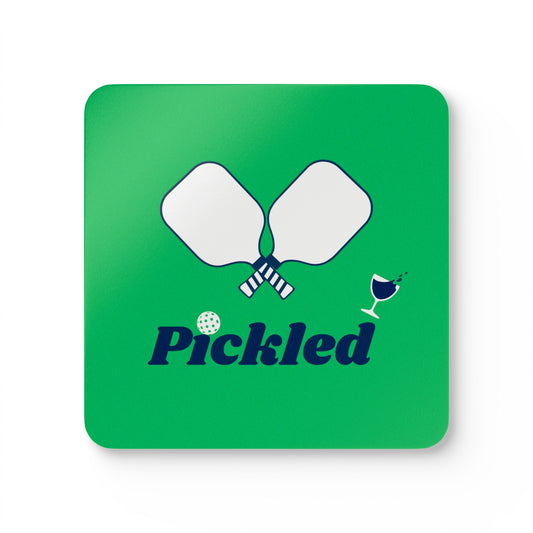 "Pickled" Pickleball Coaster Set (navy/green)