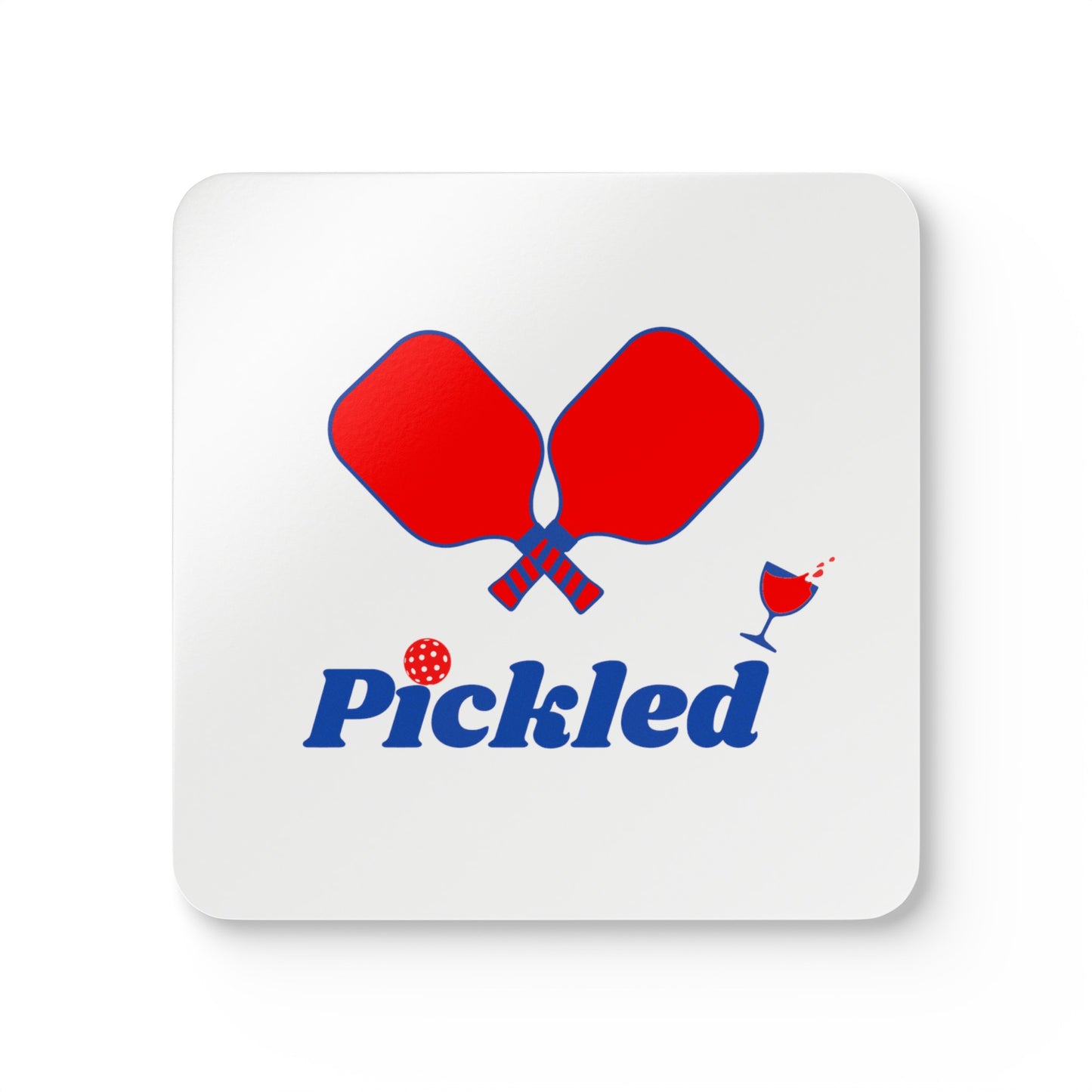 "Pickled" Pickleball Coaster Set (red, white & blue)