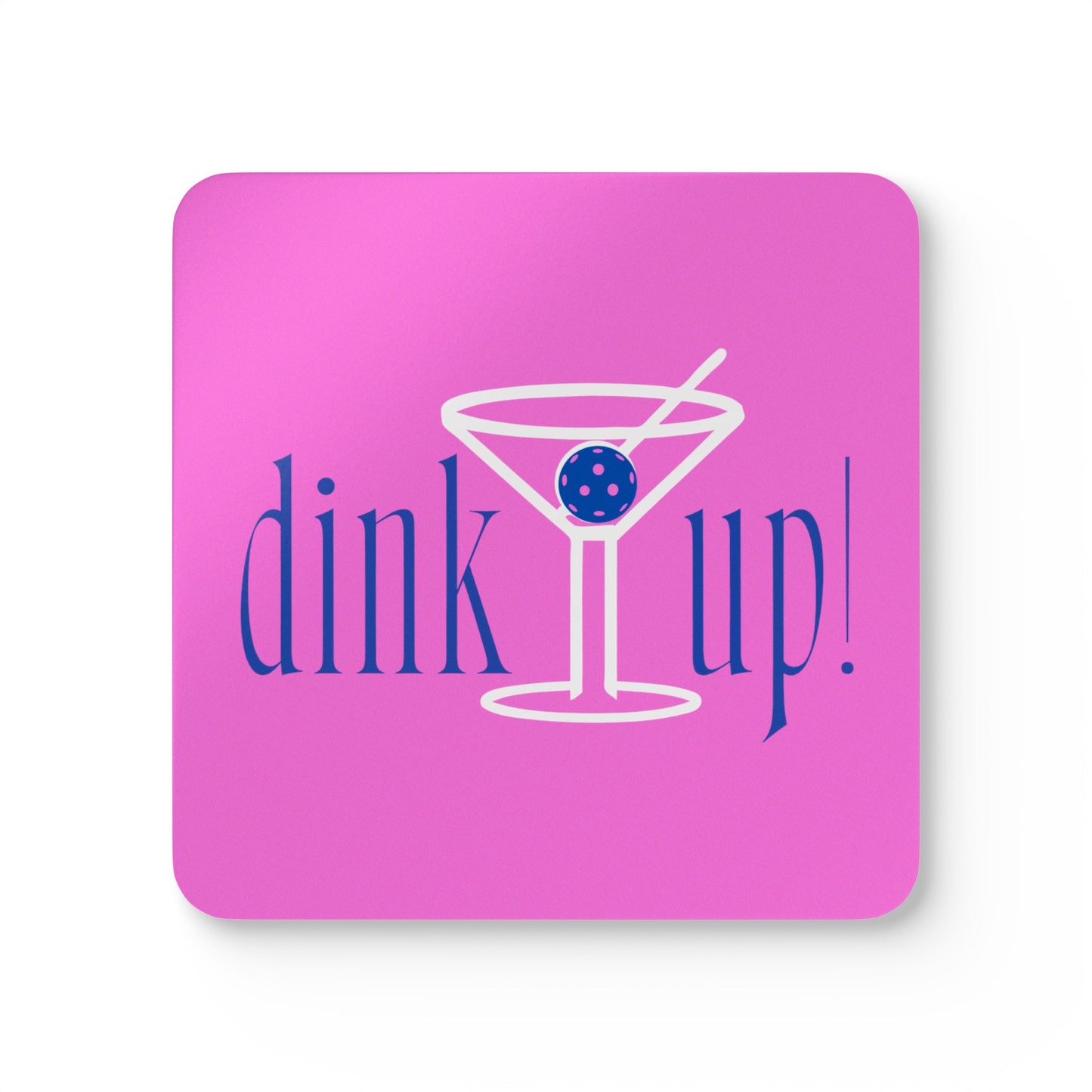 "DINK UP!" Pickleball Coaster Set (pink/blue)