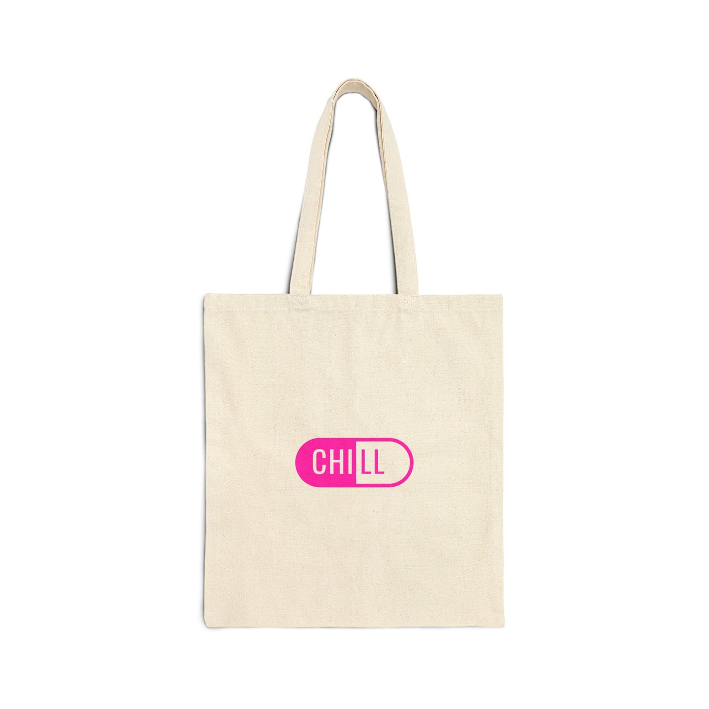 "Chill Pill" Woven Tote Bag (pink)