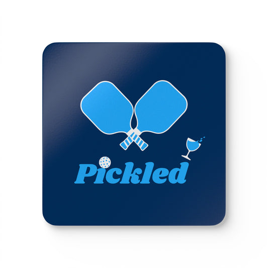 "Pickled" Pickleball Coaster Set (navy/light blue)